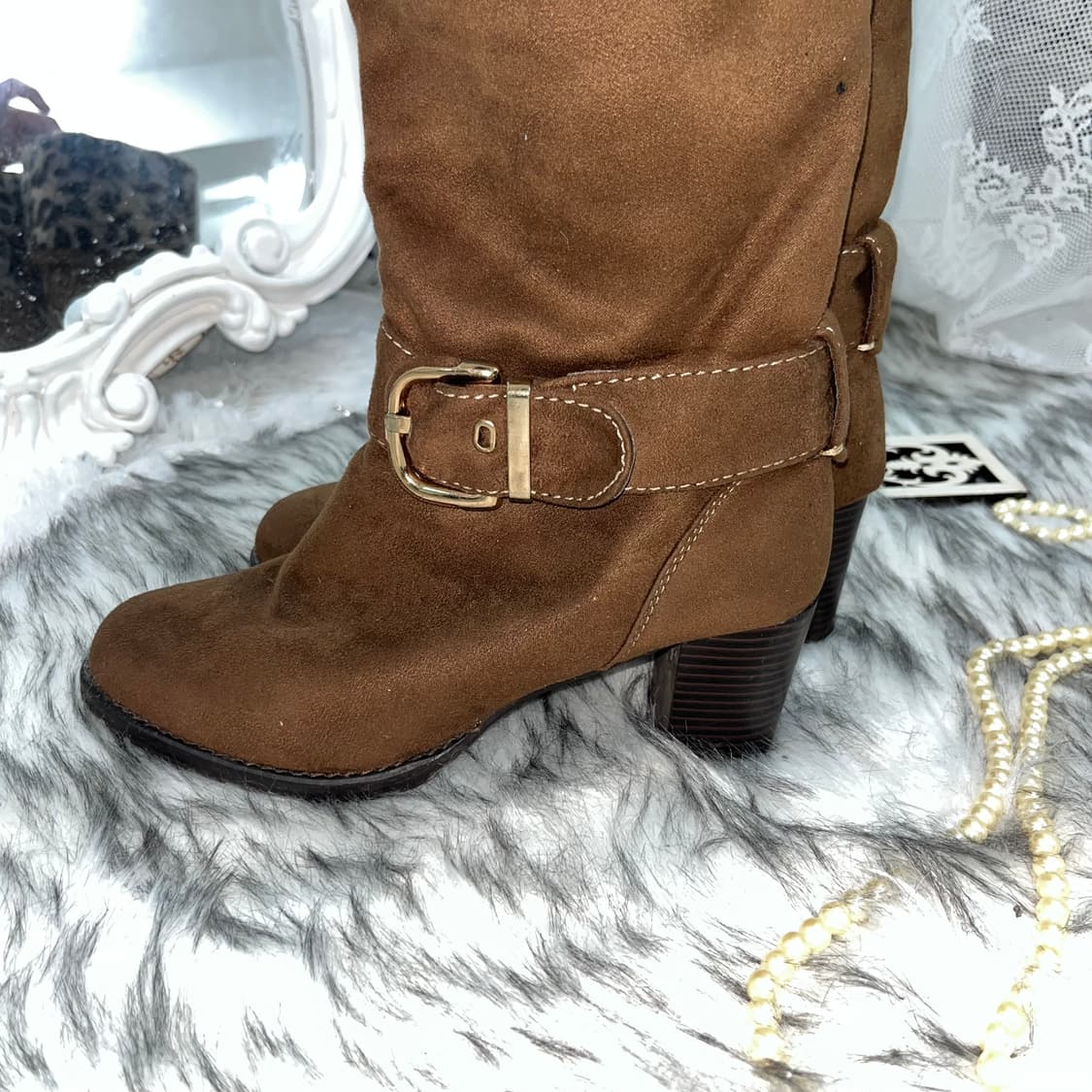 레오파드 버클 브라운 부츠 상품이미지4