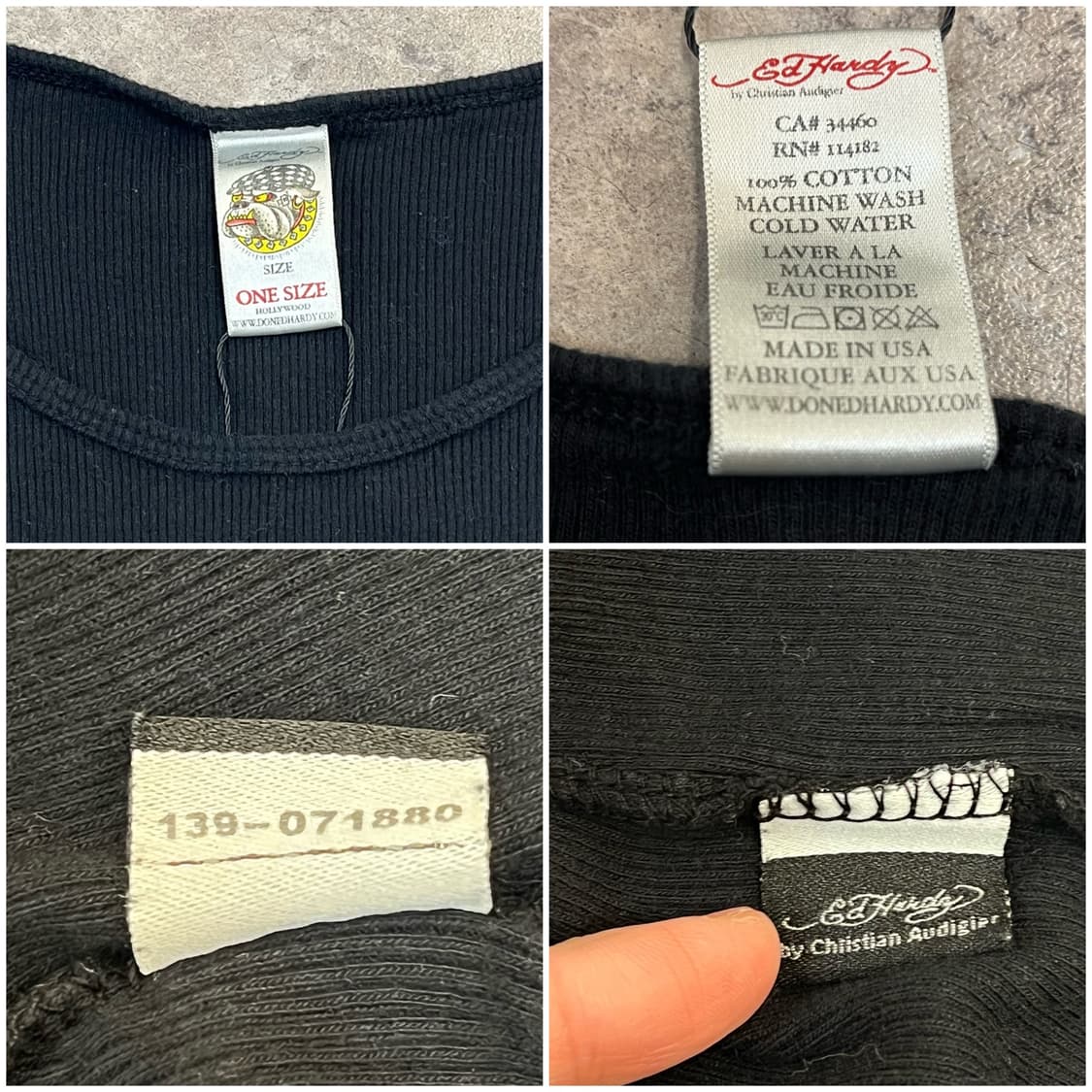 에드하디 코이 피쉬 타투 그래픽 슬리브리스 나시 블랙 #csz3969 상품이미지3