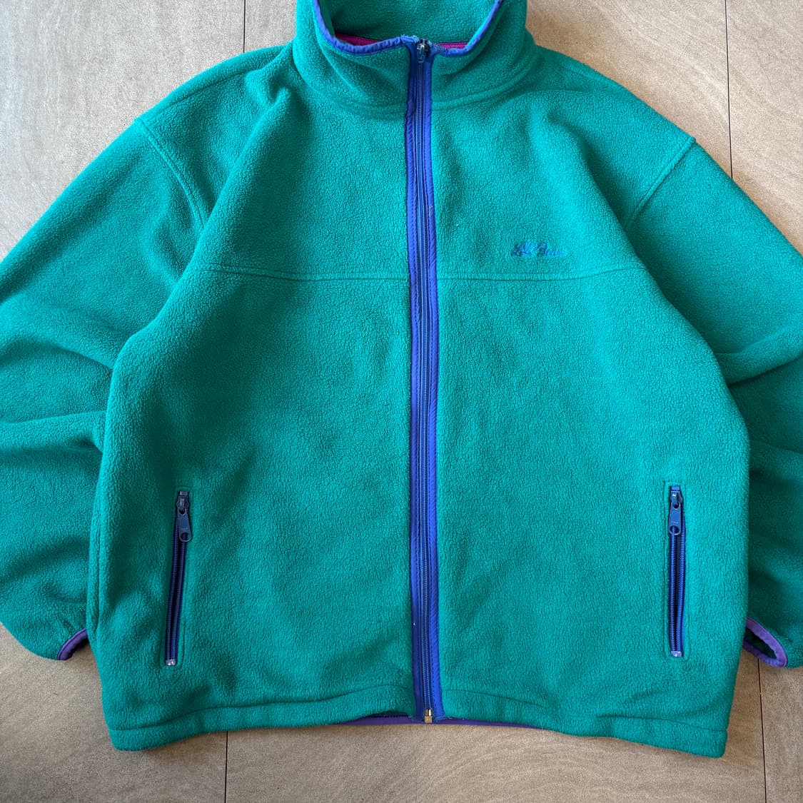 90s L.L.bean 90년대 생산 엘엘빈 그린 플리스 자켓 상품이미지4
