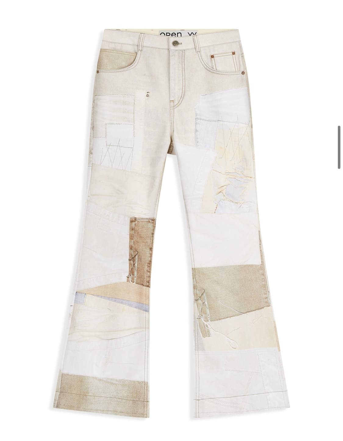 OPEN YY PATCHWORK EFFECT LOOSE BOOTCUT 상품이미지2