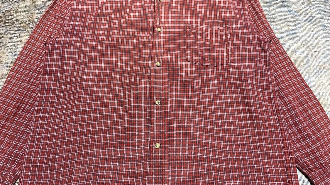 JPN 90s~00s일본 빈티지 y2k 모리걸 레드 플란넬 체크 셔츠 L 상품이미지7