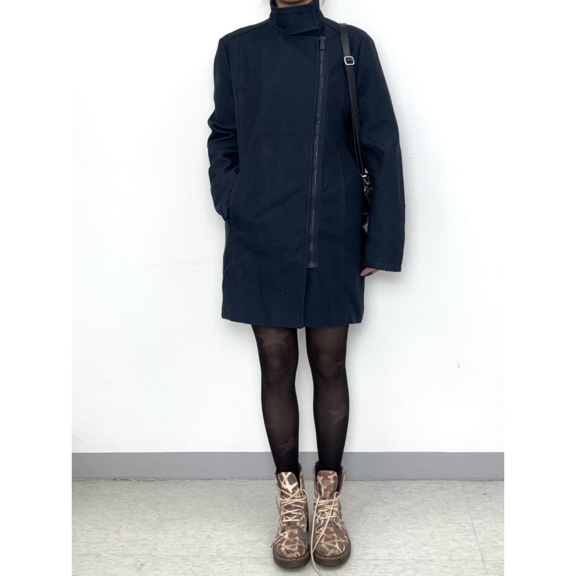 빈티지 네이비 하이넥 자켓 코트 상품이미지4