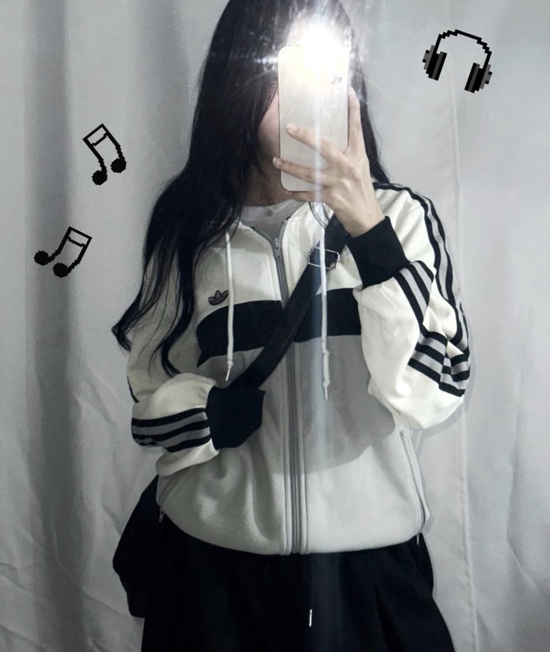 아디다스 파이어버드 흰검 져지 후드집업 상품이미지1