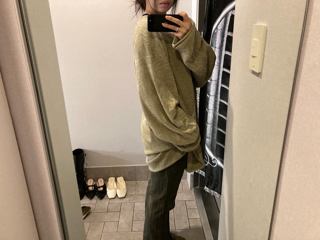 베이지 오버핏 롱니트 상품이미지1