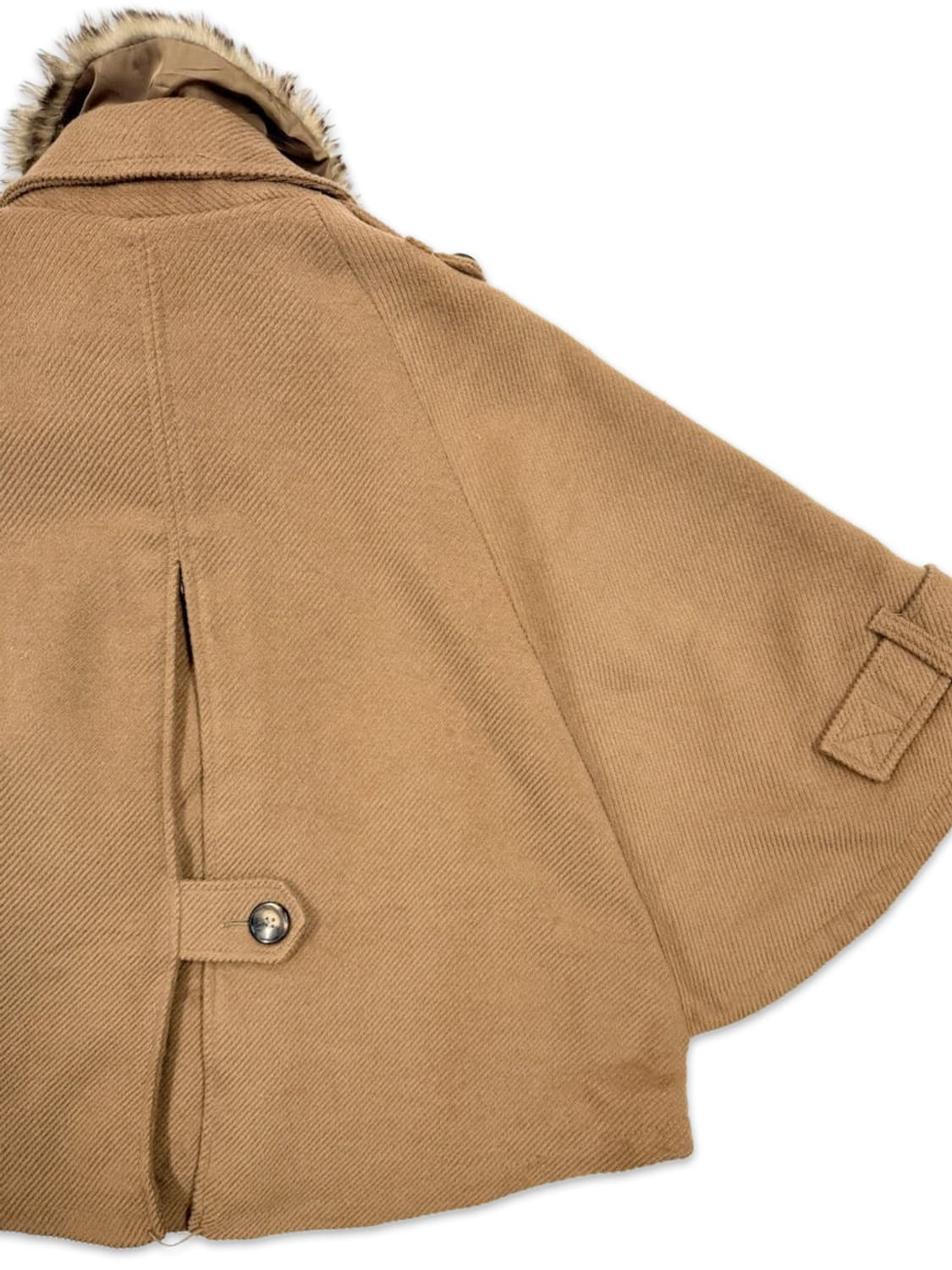 빈티지 olive des olive 라이트 브라운 케이프 퍼 더블 코트 상품이미지7