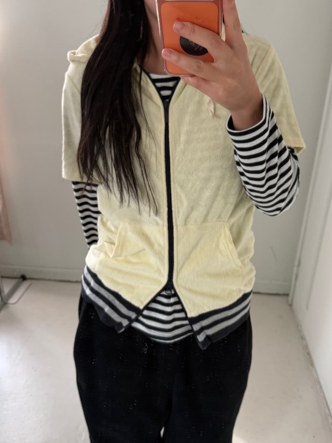 일본빈티지 모리 반팔후드 레이어드 세트 상품이미지1