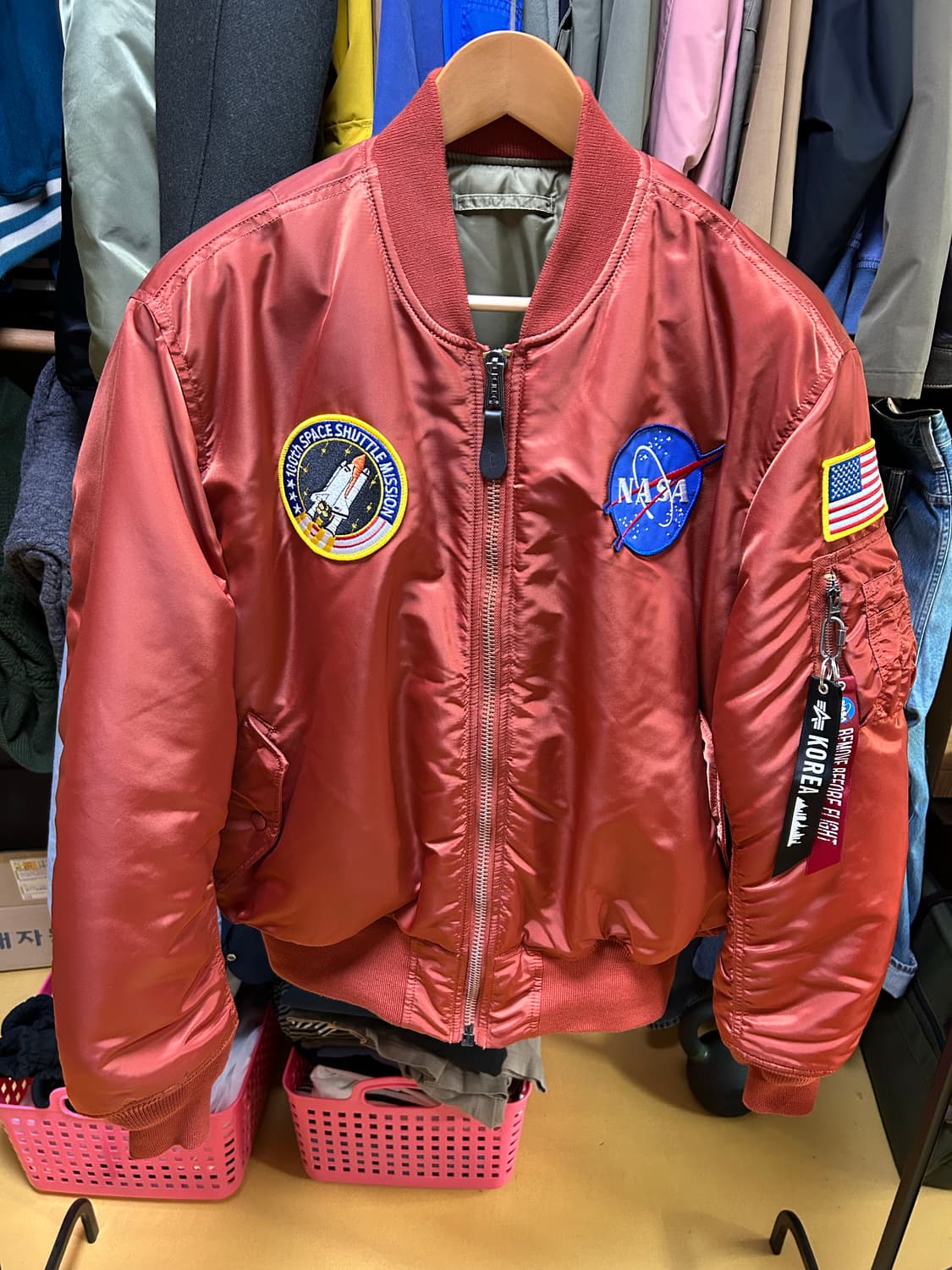 알파인더스트리 MA-1 NASA 오렌지 항공점퍼(XL,110) 상품이미지1