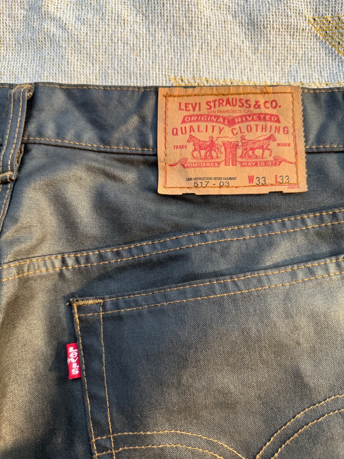 리바이스 517 -03 왁스코팅 데님 33/33 상품이미지6