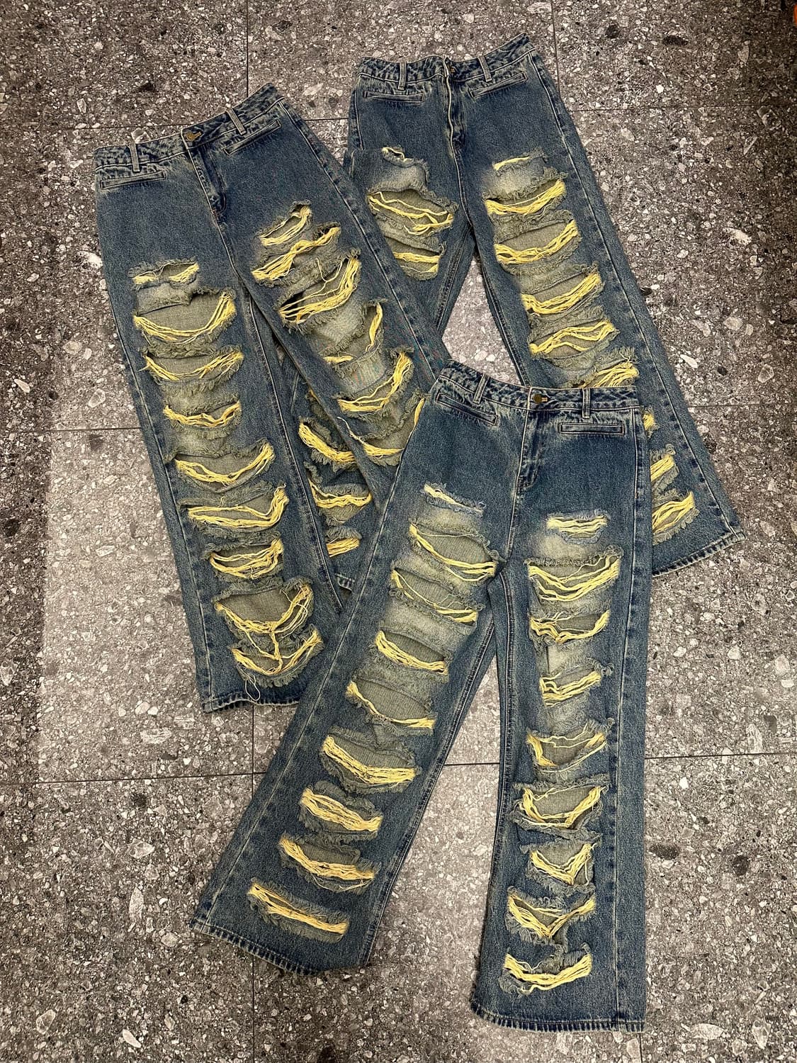 24ans 디스트로이드 찢청 와이드 팬츠 처분  상품이미지1