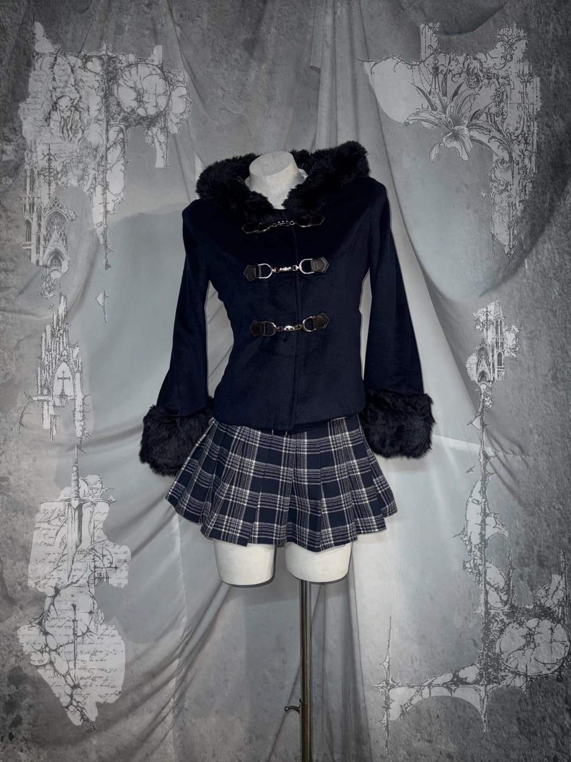 세실맥비 네이비 히메 갸루 프레피 코디세트 상품이미지1