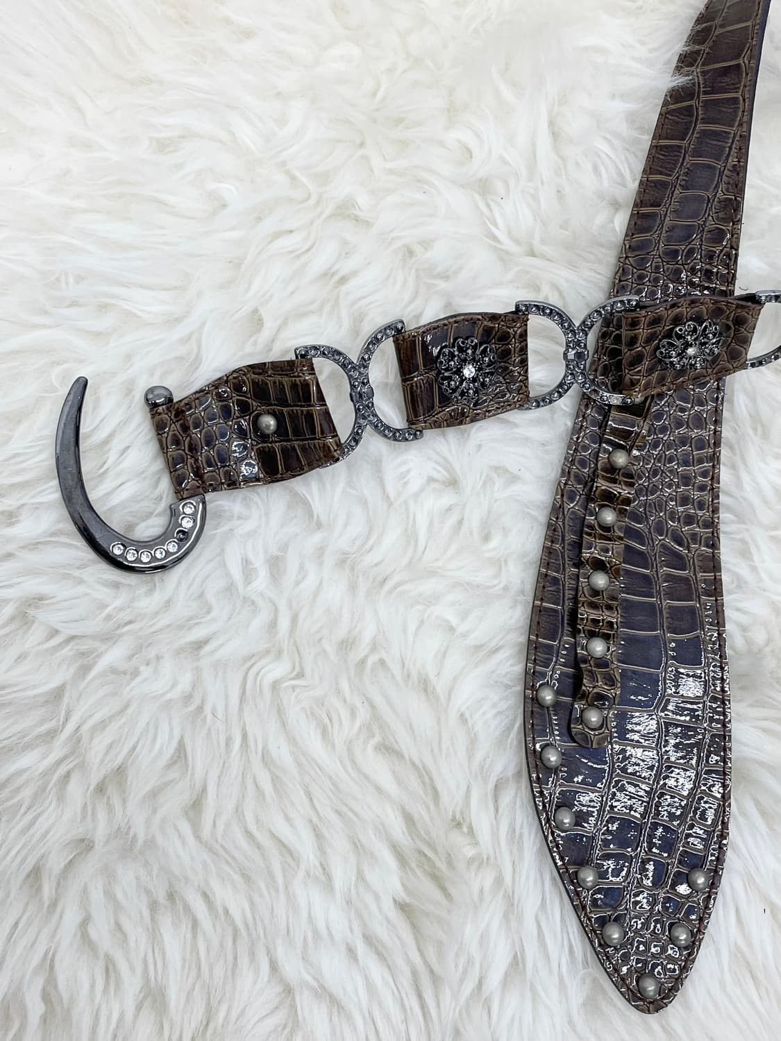 그런지 큐빅 스터드 와이드 벨트 상품이미지7