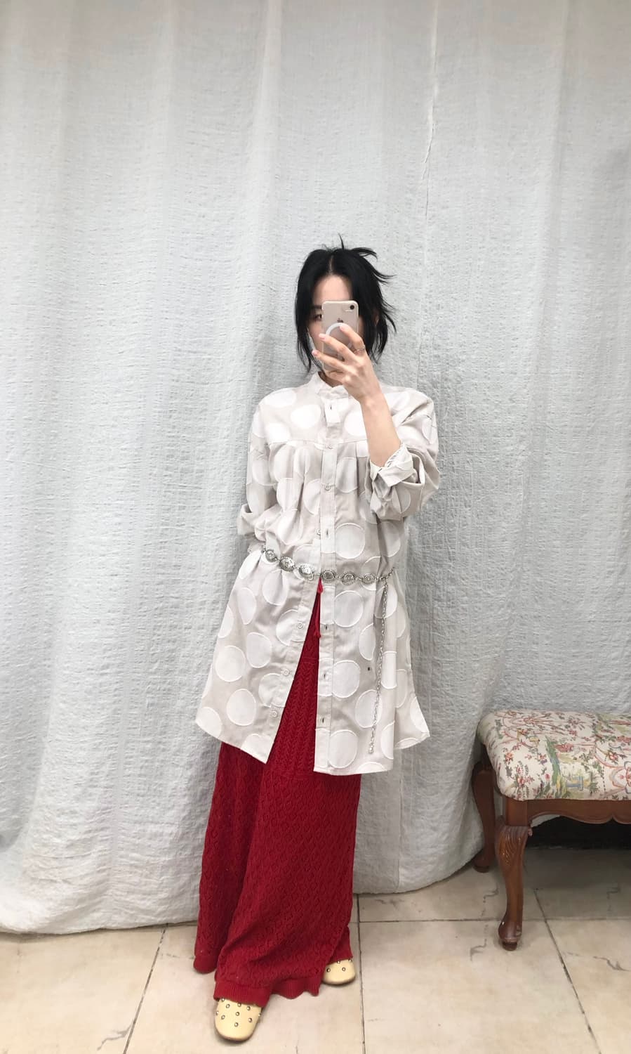 Big polka oversize shirts 상품이미지3