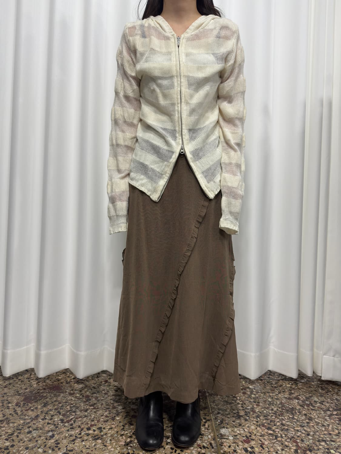 stripe hood twoway zipup 상품이미지2