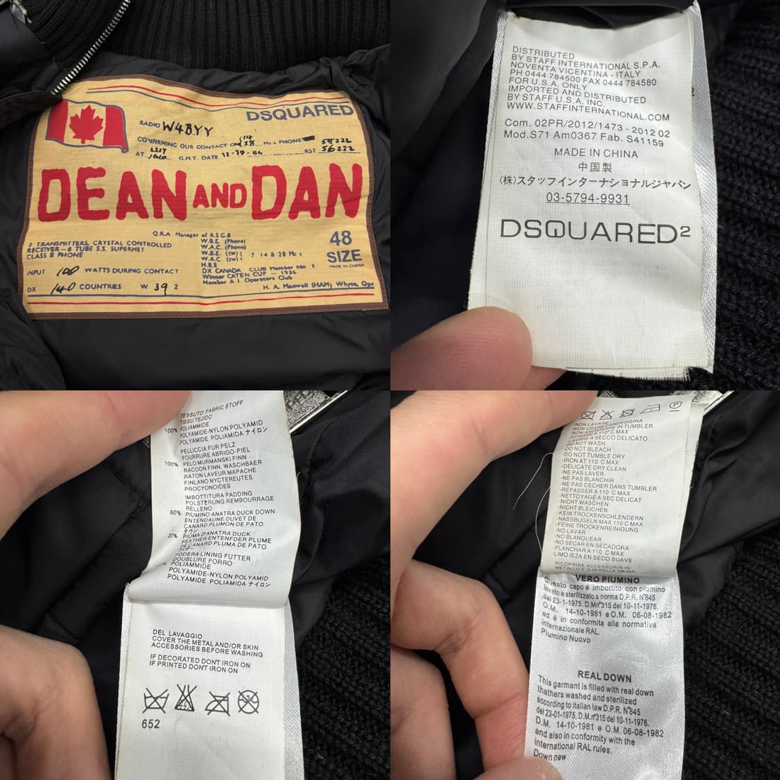 디스퀘어드 콜마이너 라쿤퍼 숏패딩 블랙 상품이미지8