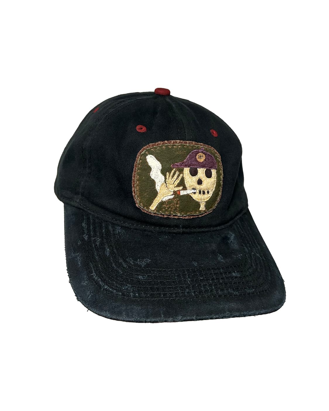 빈티지 스컬 캡 모자 볼캡 핸드메이드 커스텀 제작 상품이미지3