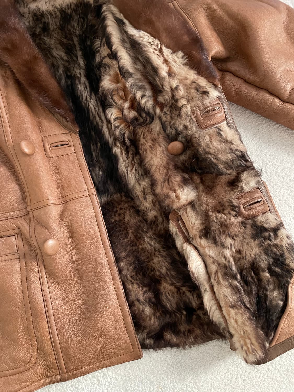 vintage double breasted sheepskin coat 상품이미지4