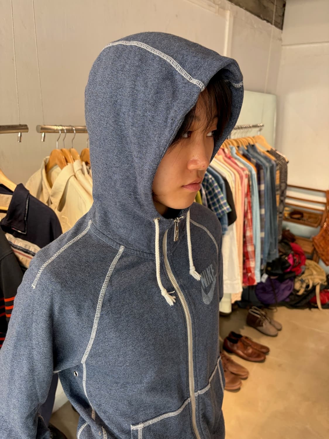 Nike 스포츠웨어 스티치 라인 후드 집업 M 상품이미지6