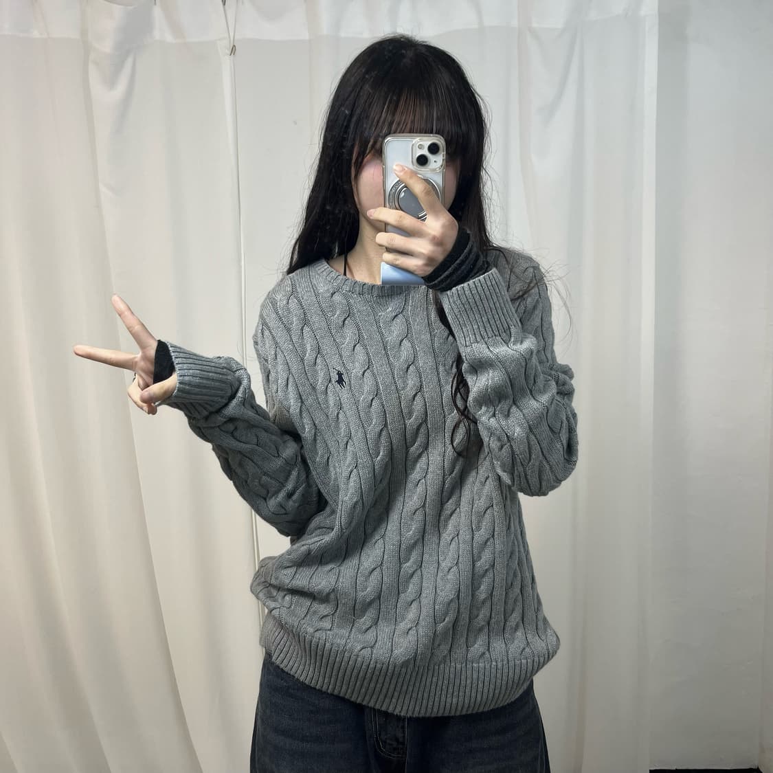 Polo Grey Cable Knit 상품이미지2