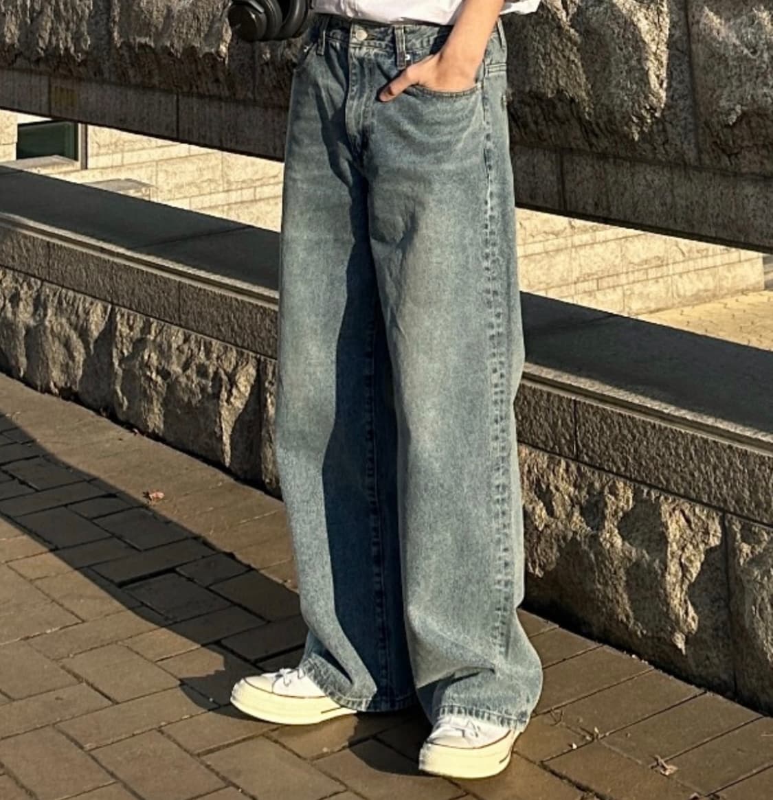 왓어룩 로스 월렛 와이드 데님 연청 M 상품이미지1