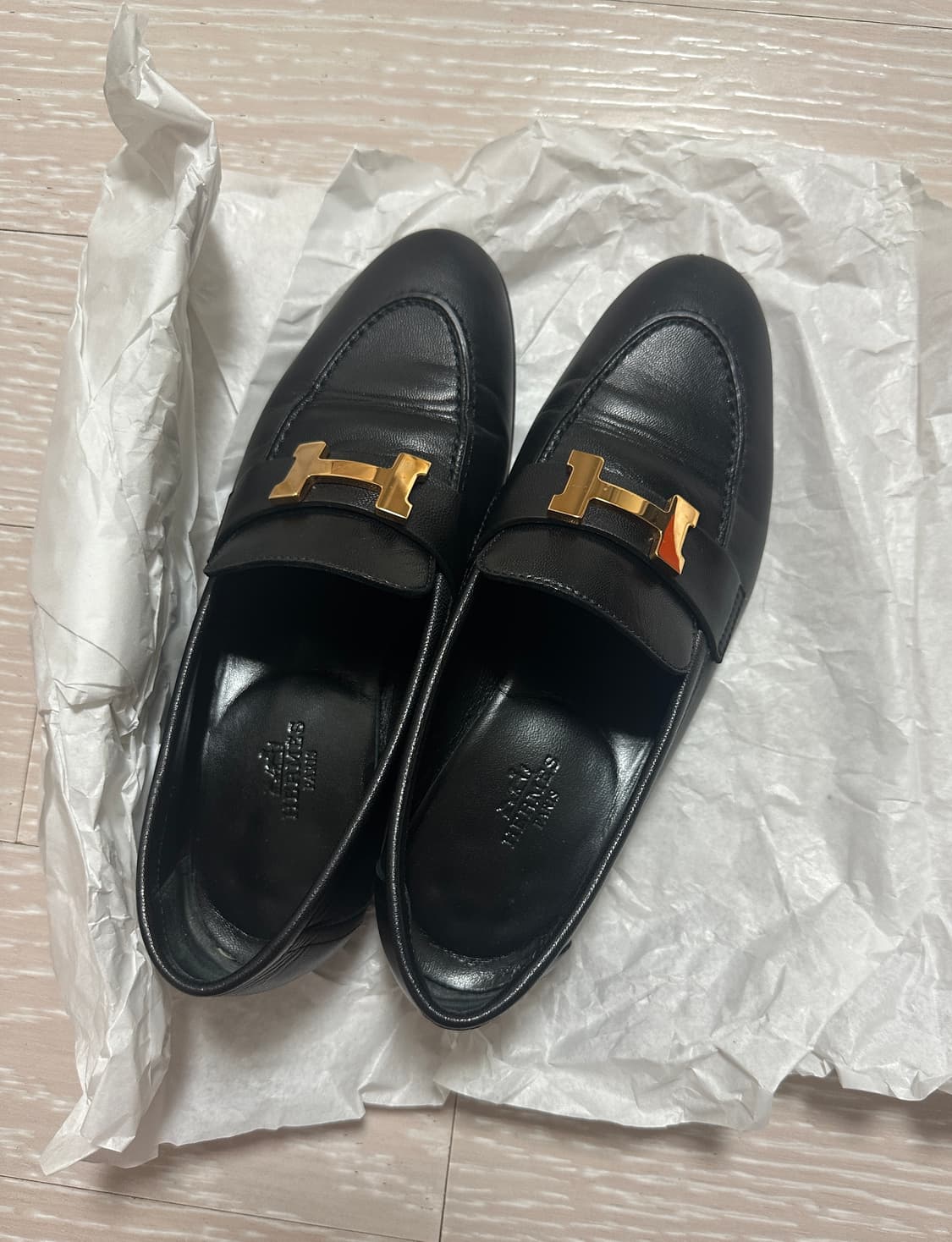 [풀박] 에르메스 파리로퍼 블랙 금장 35 상품이미지1