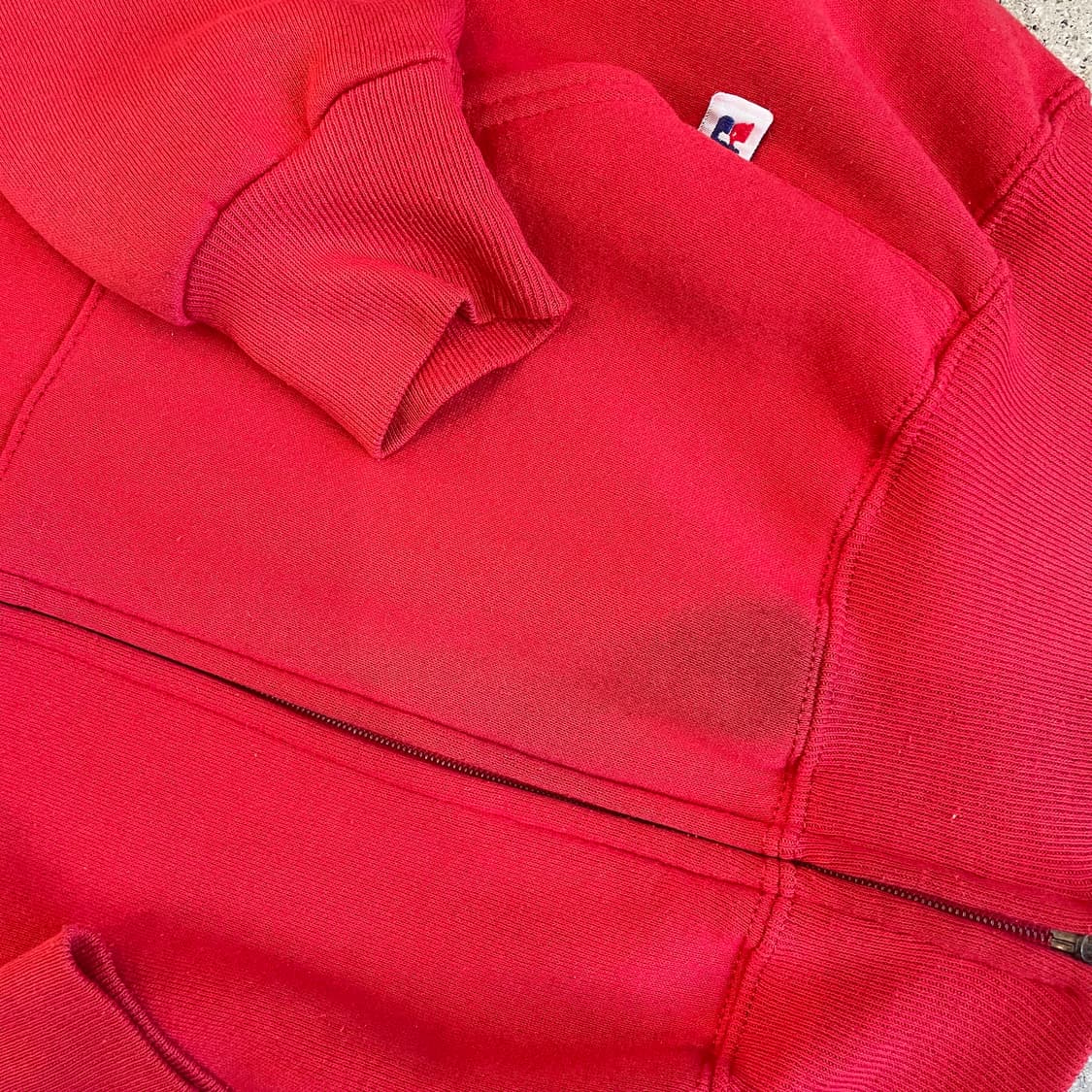 빈티지  러셀 애슬레틱 후드집업 레드 made in usa 상품이미지7