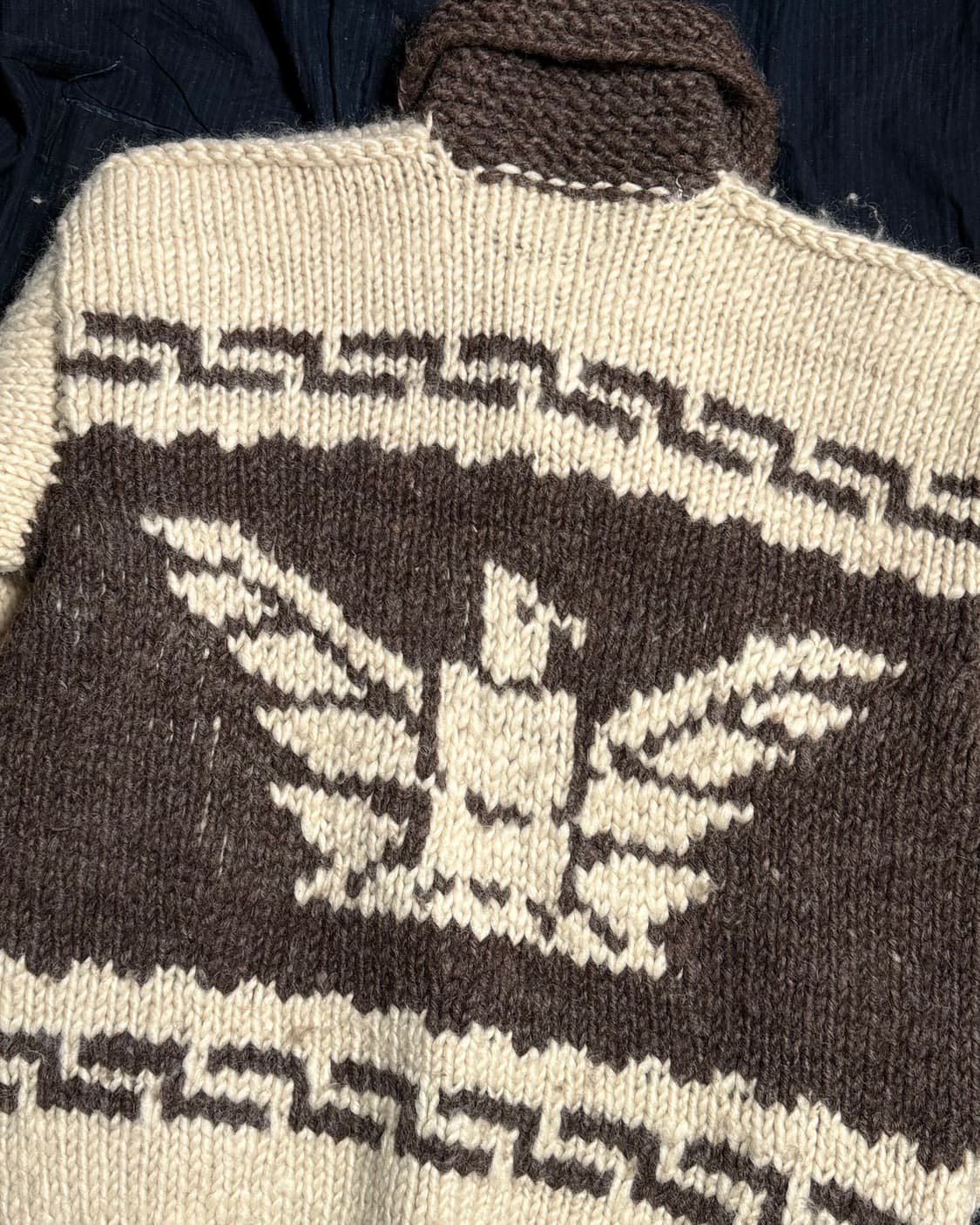 초기 60s 빈티지 썬더버드 패턴 핸드니트 코위찬 스웨터 105 상품이미지6