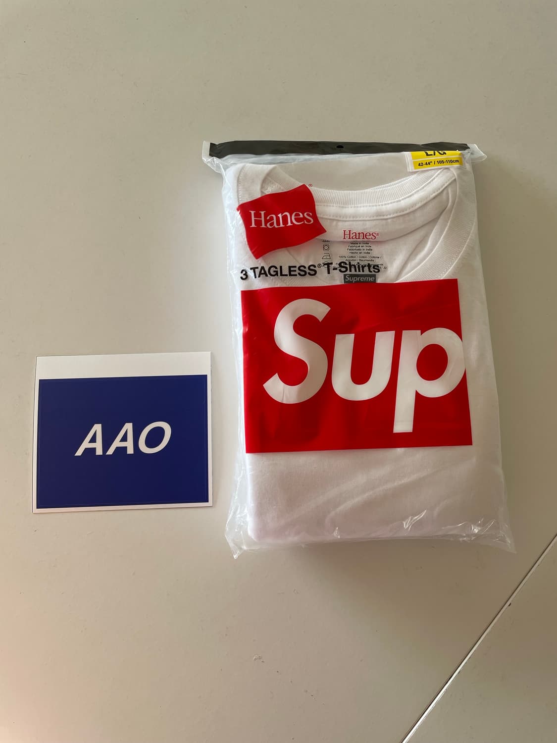 L사이즈 supreme 슈프림 헤인즈 반팔 티셔츠  상품이미지3