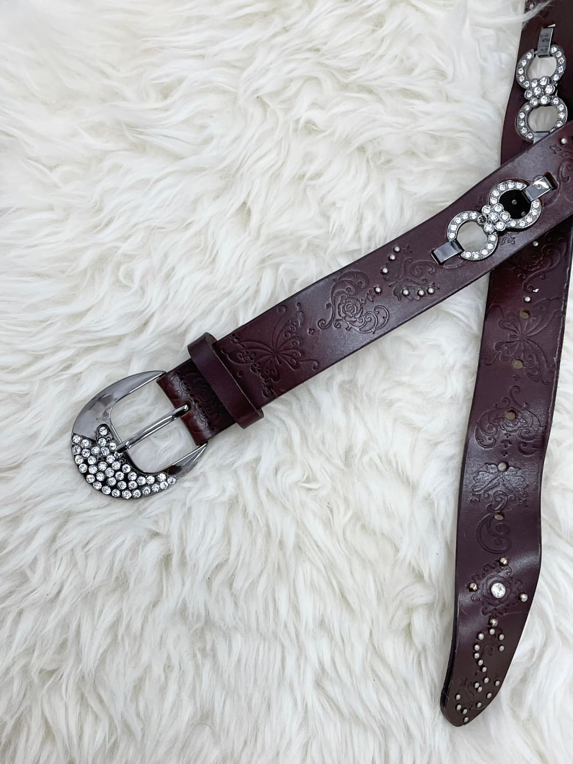 리얼레더 오리엔탈 큐빅 버클 벨트 상품이미지4