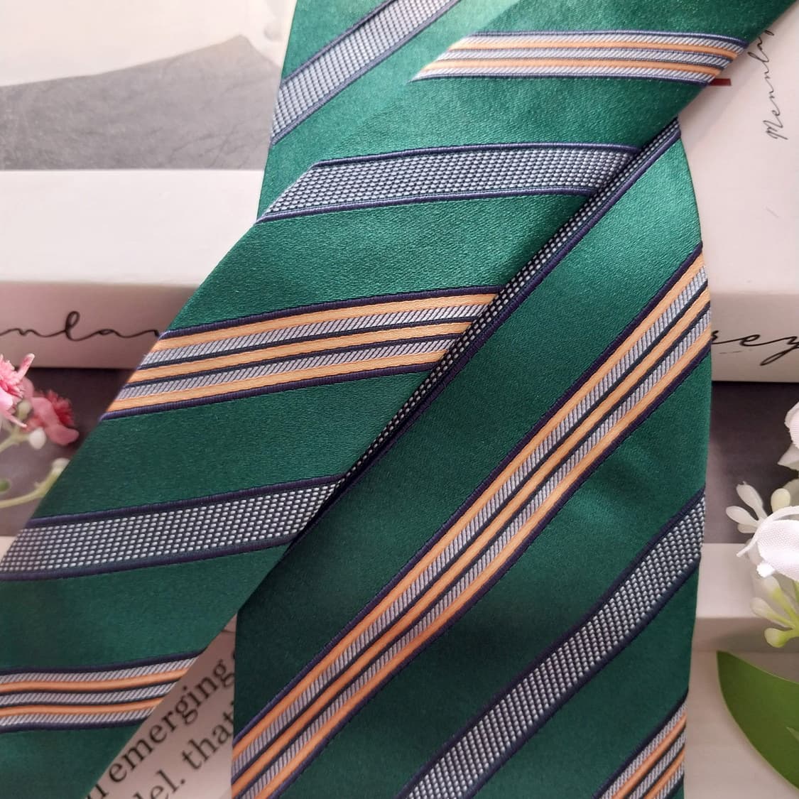 에르메네질도 제냐 스트라이프 넥타이 9.2cm A+~A등급 K2153 상품이미지4