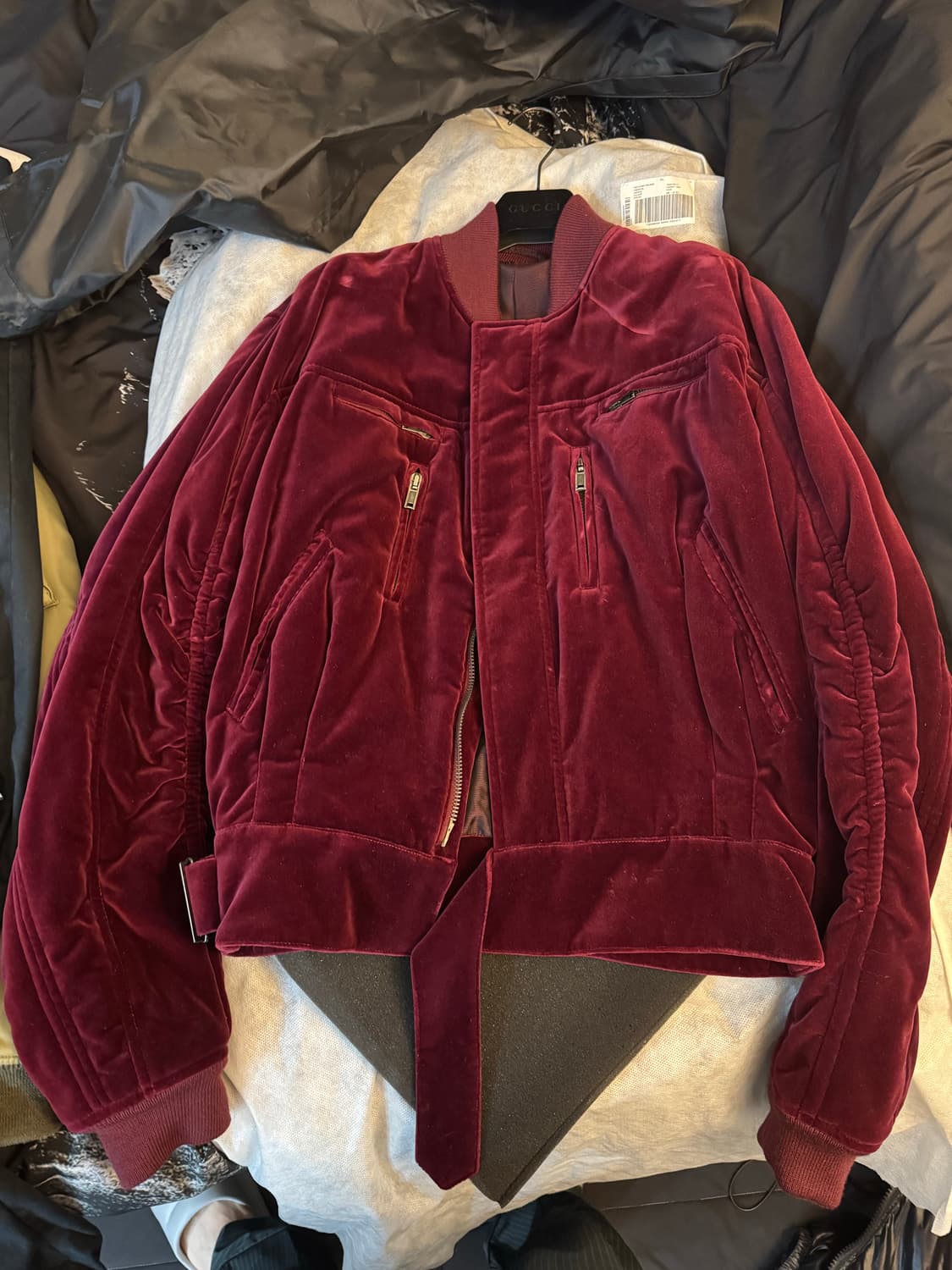 하이더아커만 버건디 벨벳자켓 상품이미지1