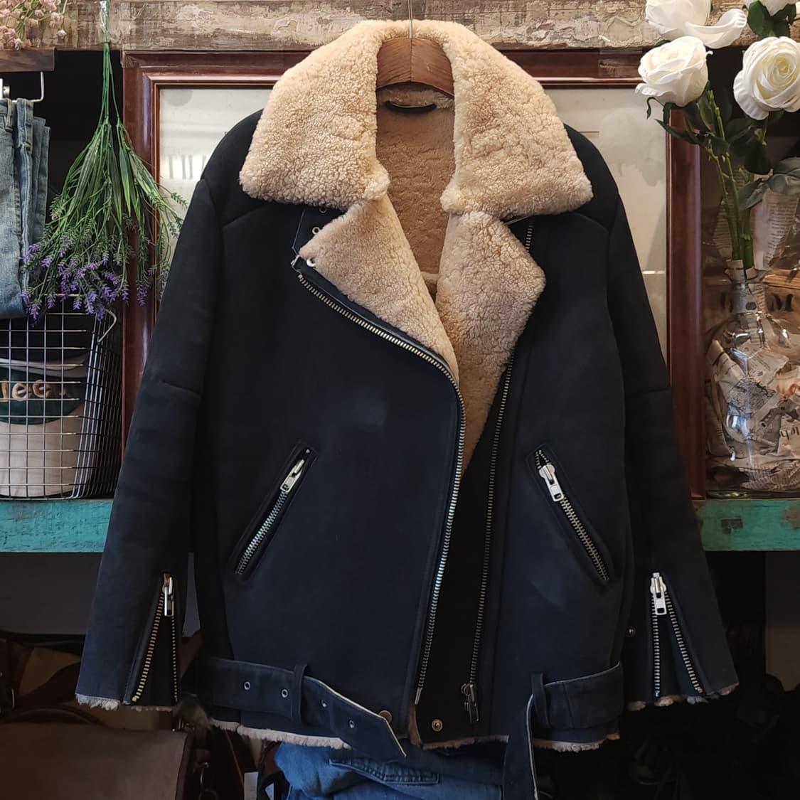 광희시장 무스탕 라이더 무스탕 스웨이드 레더 F 상품이미지1