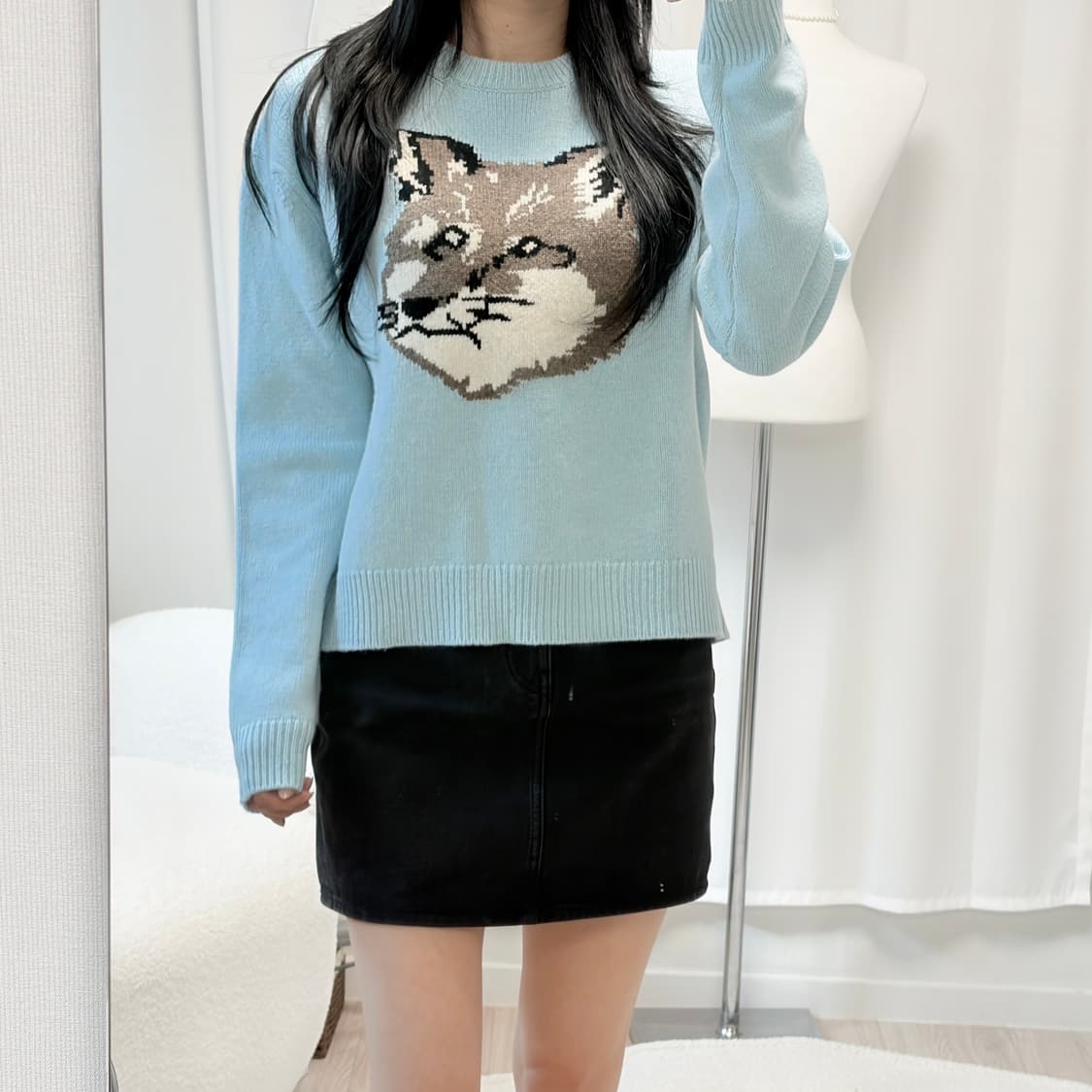 메종키츠네 빅폭스 니트 아쿠아 상품이미지10