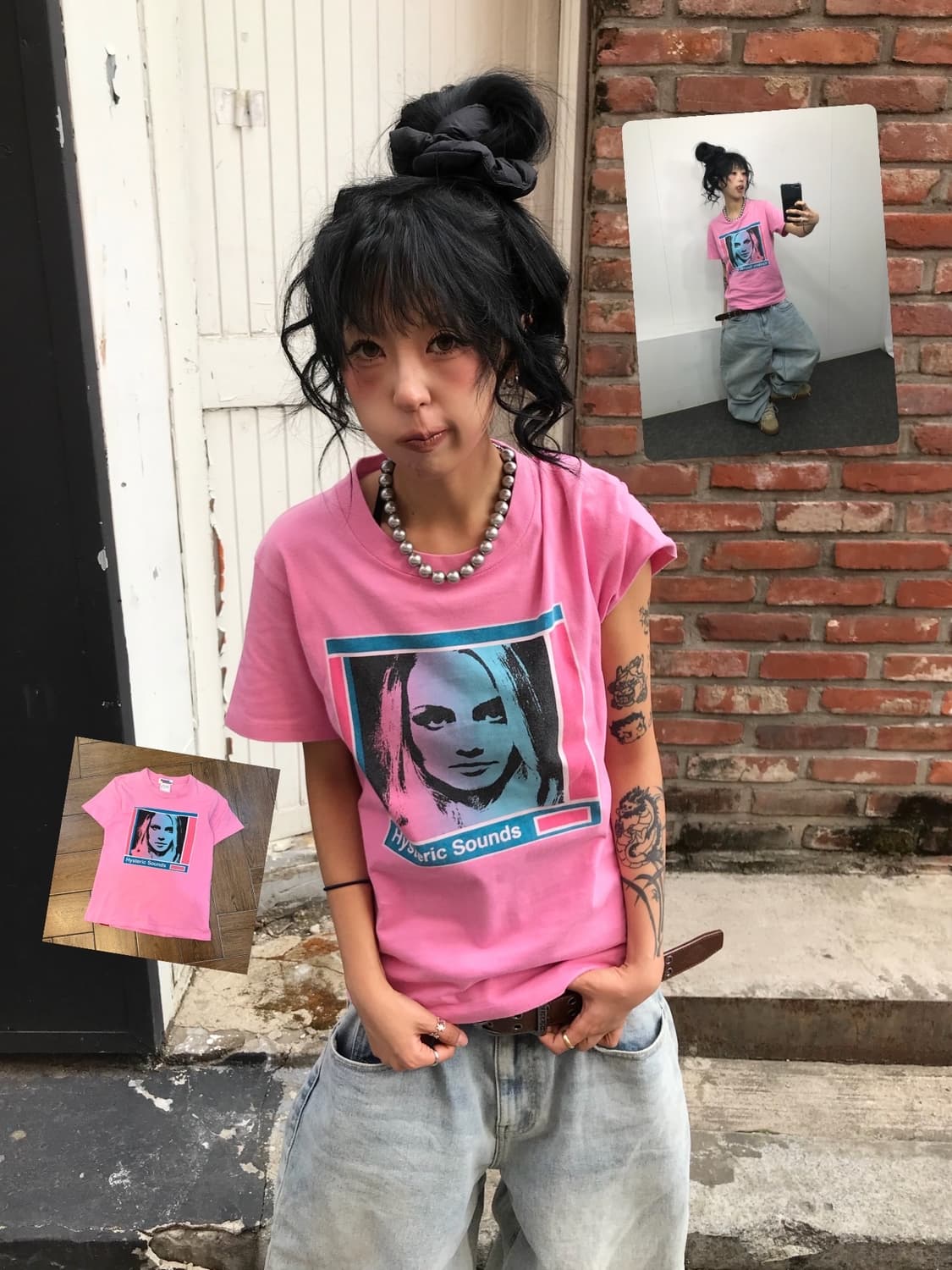 Hysteric Glamour His girl Pink T-shirt 상품이미지1