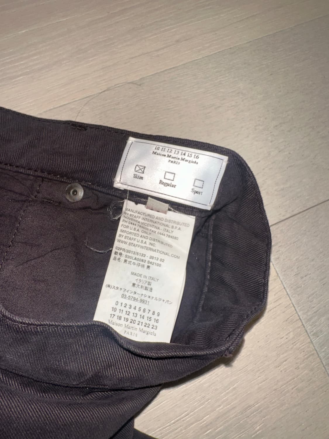 마르지엘라 버건디 캐시미어 코튼 스티치 바지 상품이미지2