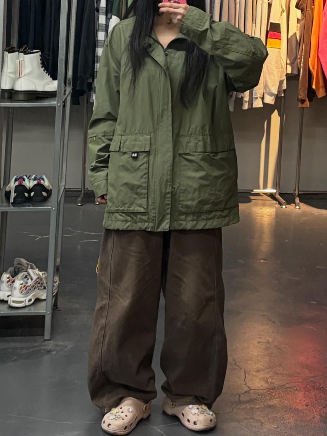 나이키 빈티지 윈드브레이커 카키 자켓 A3371 상품이미지1