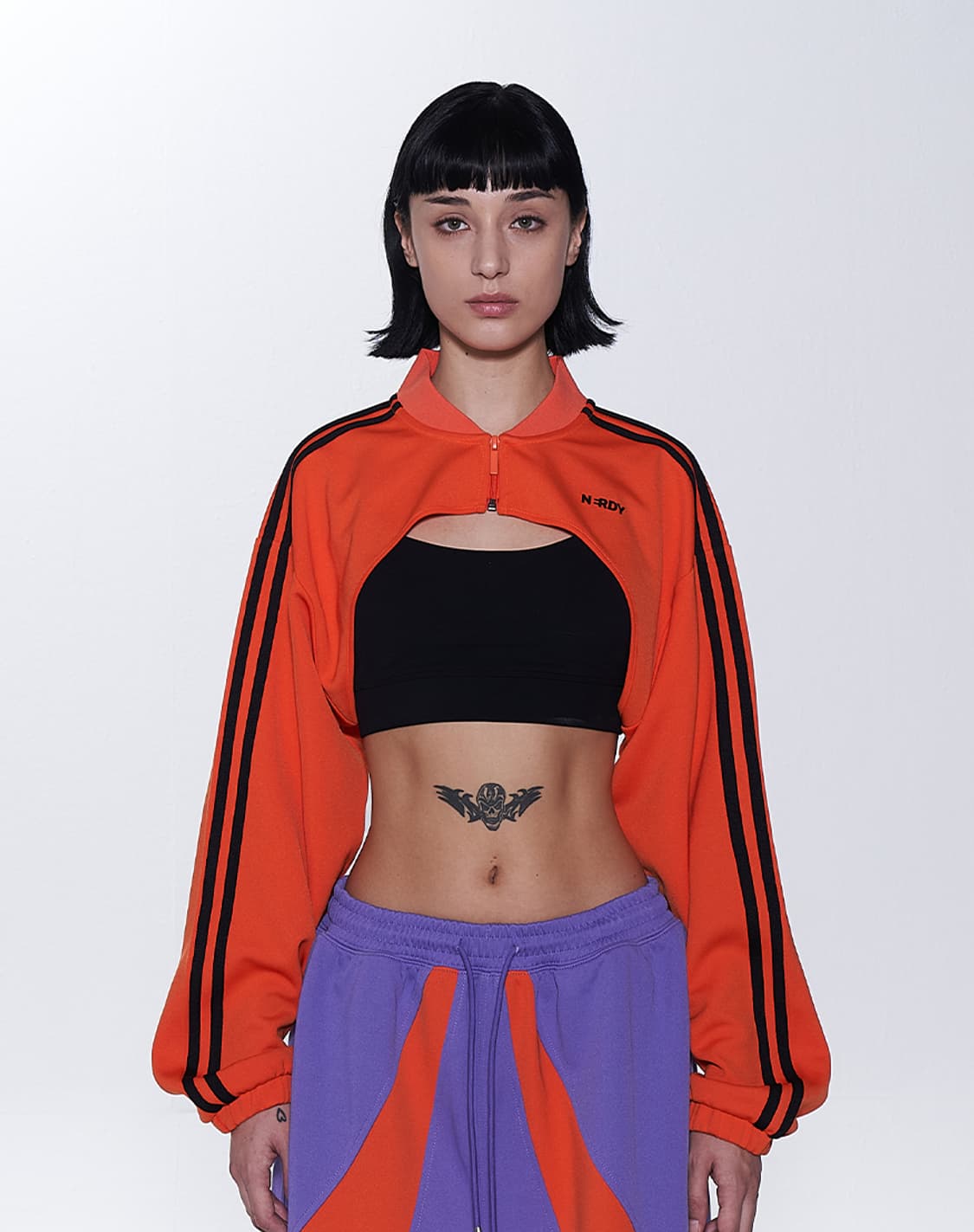 nerdy 널디 볼레로 블루 여성 져지 크롭 트랙자켓 S 상품이미지2