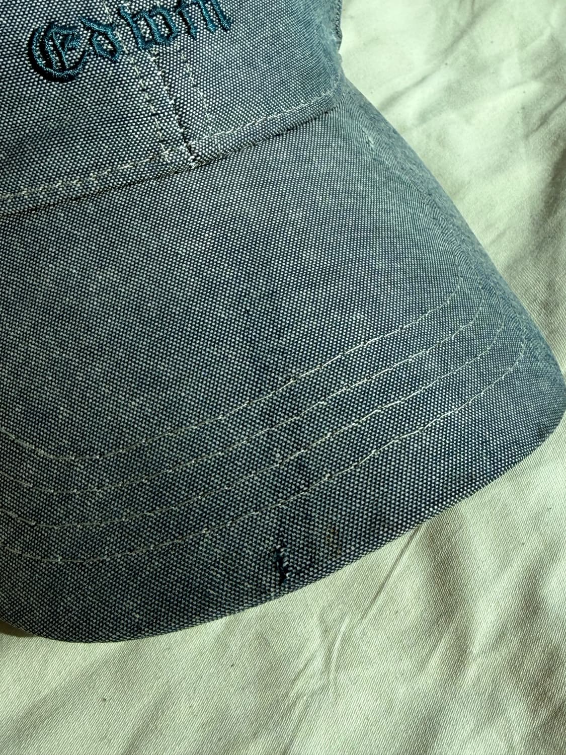 EDWIN 빈티지 워싱 볼캡 블루 데님 캡 상품이미지5