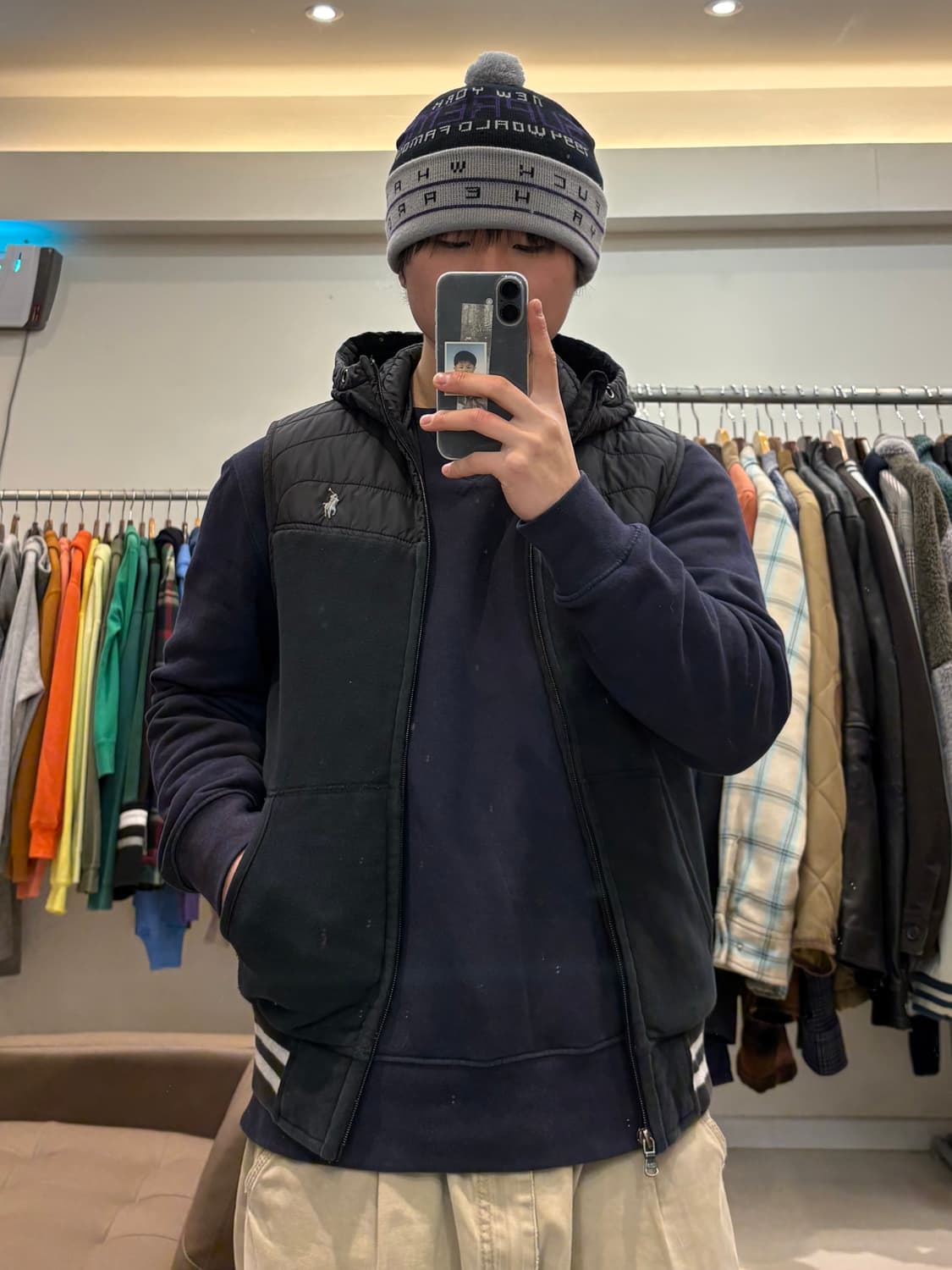 폴로 랄프로렌 코튼 후드 패딩 베스트 상품이미지8