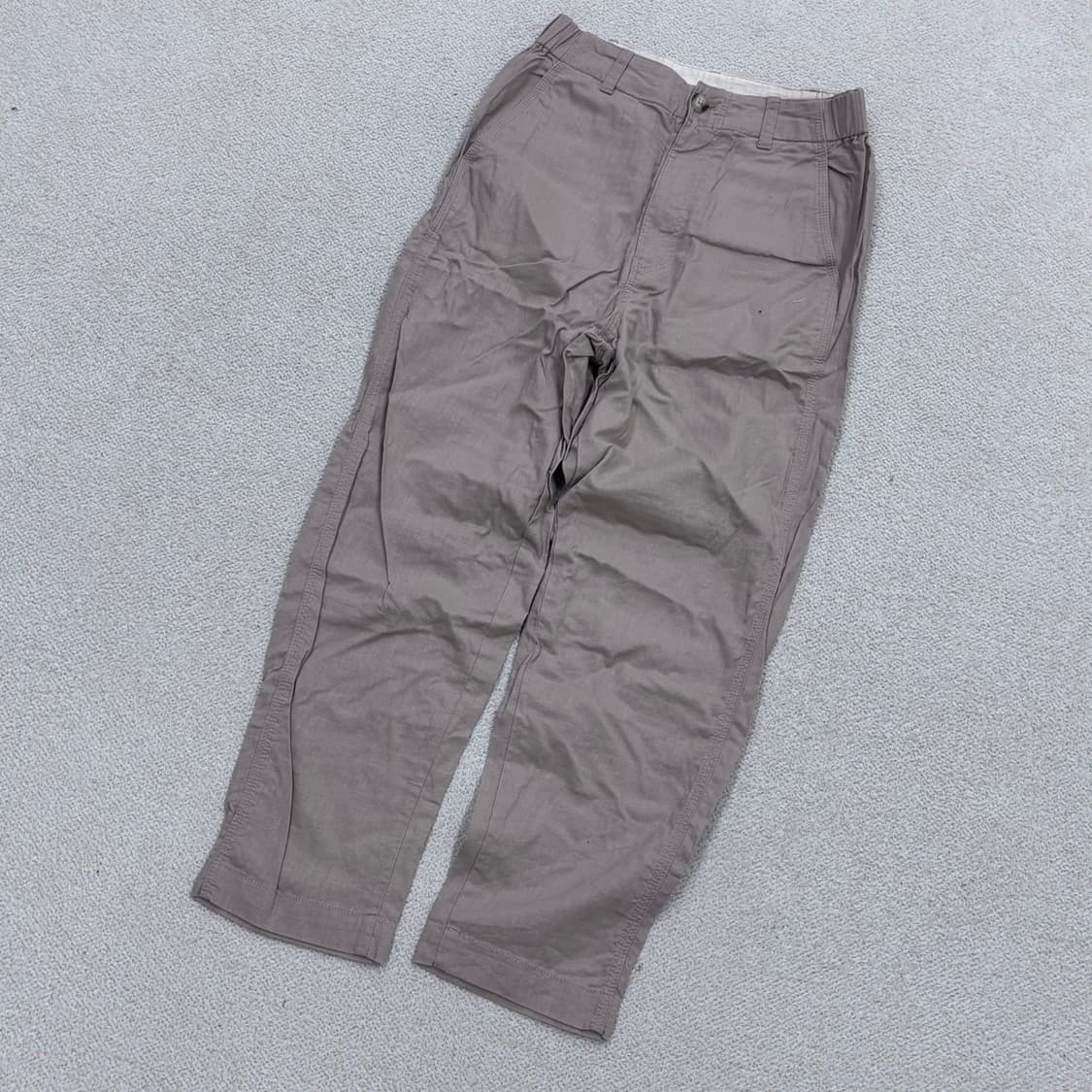 S 유니클로 와이드 코튼 밴딩 팬츠 0415E 상품이미지1