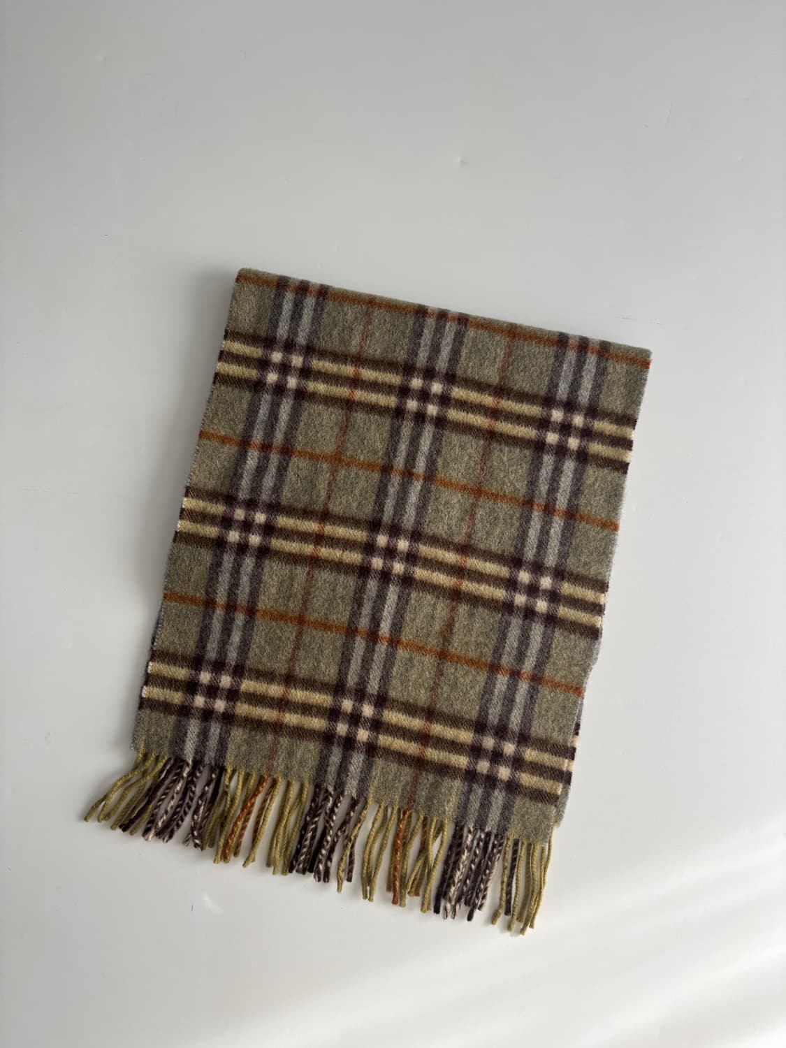 Burberry 버버리 카키 노바체크 캐시미어 머플러 상품이미지6