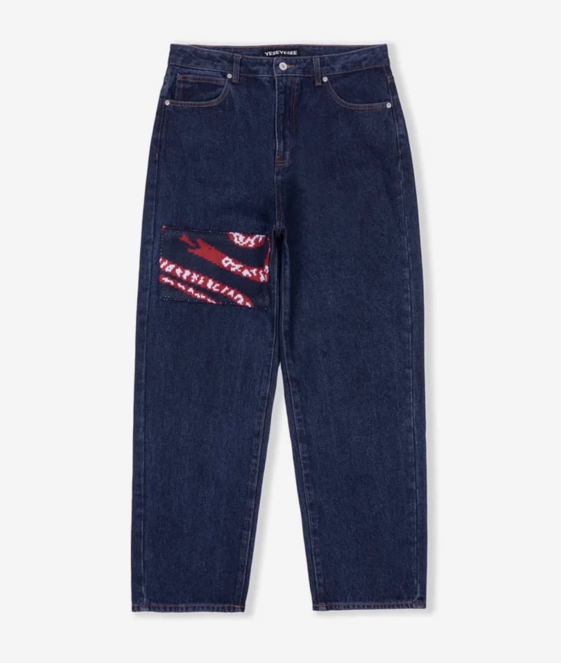 예스아이씨 Knit Patched Jeans Indigo 상품이미지1