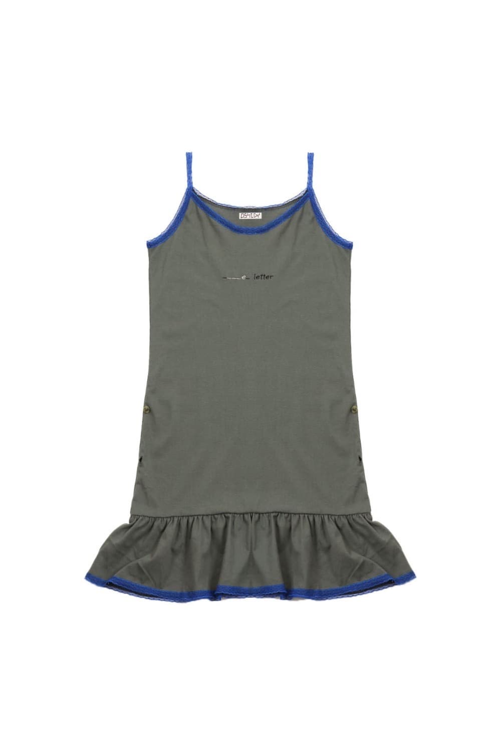 Lace Button Dress Khaki 상품이미지1