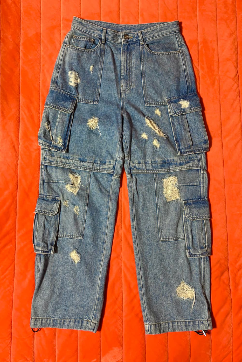 [44] 준지 데미지 카고 멀티 포켓 데님 팬츠 상품이미지1