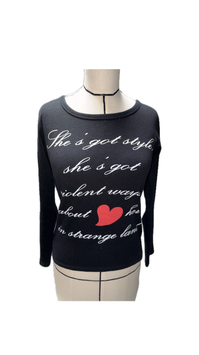 러브 프린팅 티셔츠 롱슬리브 상품이미지1