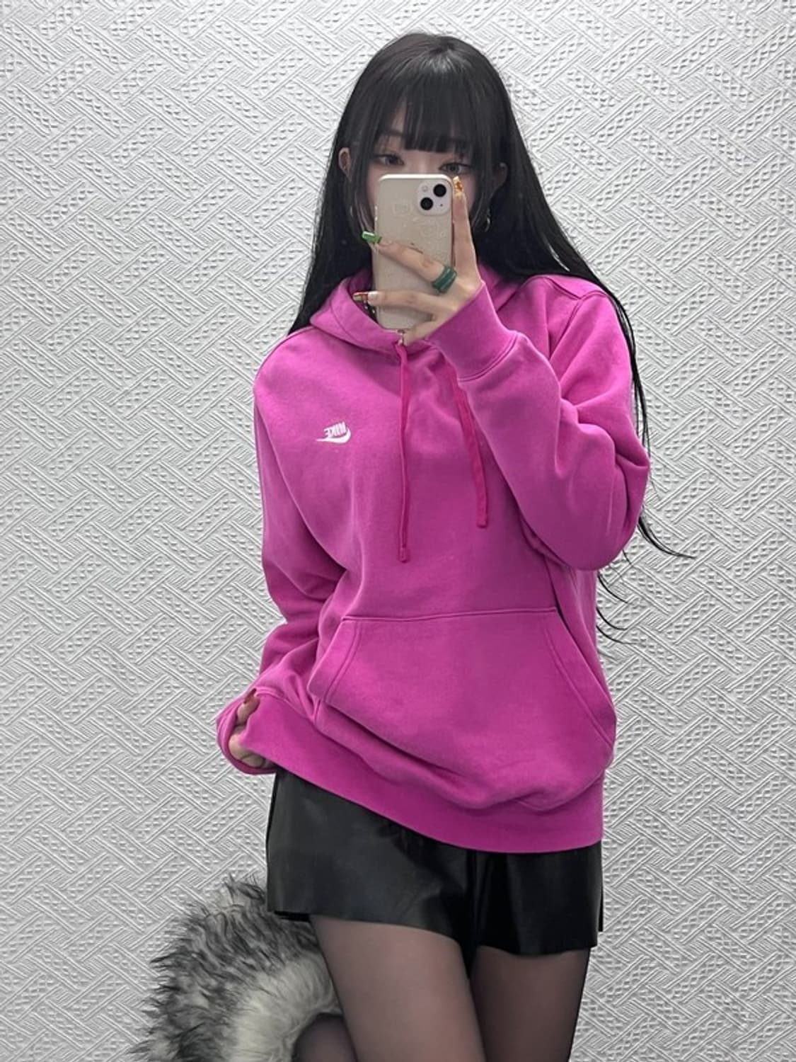 나이키 NSW 클럽 플리스 풀오버 Y2K 핫핑크 후드티 XL C09573 상품이미지1