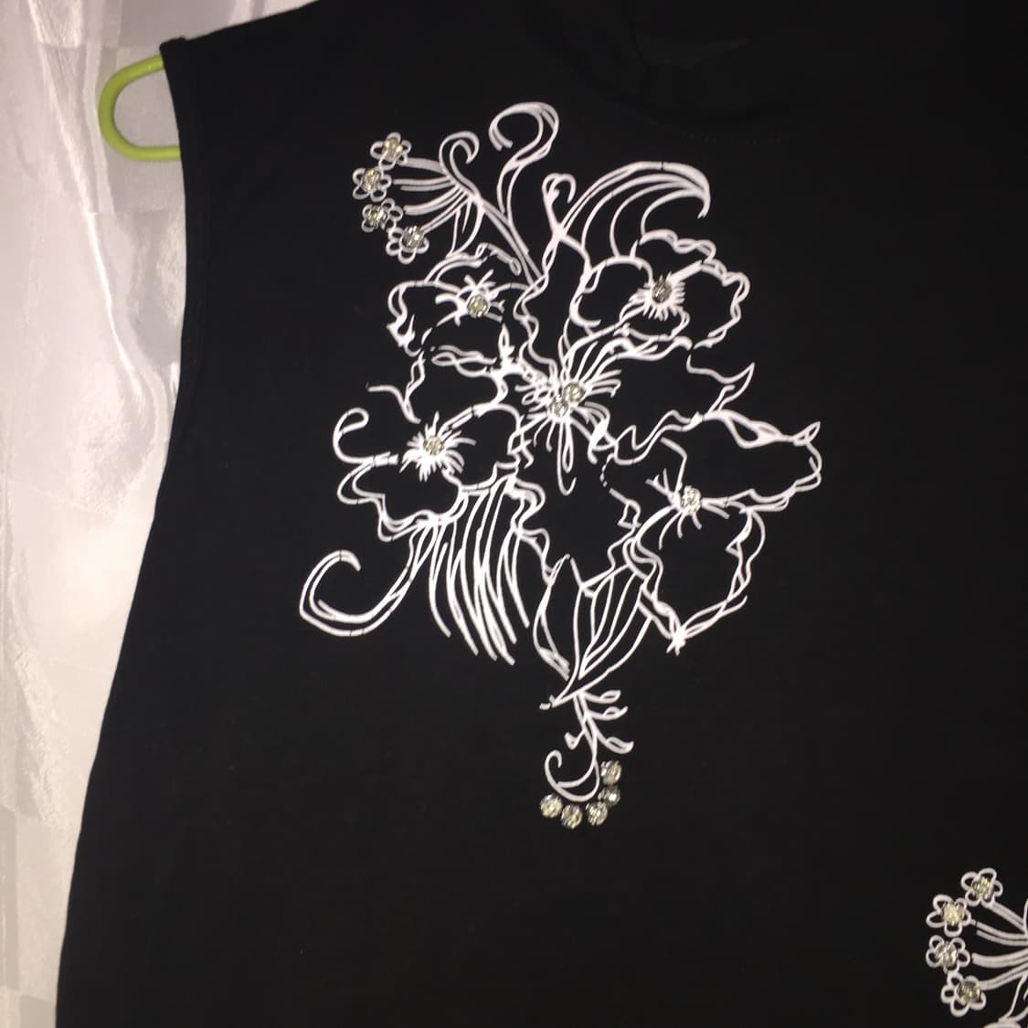 Vintage 갸루 펑크 오리엔탈 핫픽스 슬리브리스 상품이미지4