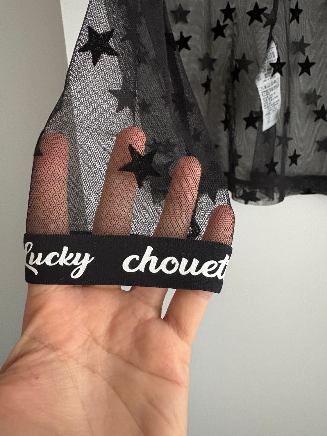 럭키슈에뜨 블랙 별 시스루 티셔츠 36 상품이미지3