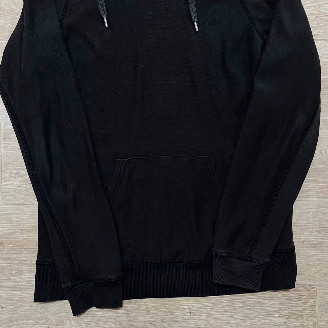 디젤 남성 로고 포인트 자수 후드 티셔츠 [블랙] M/95 상품이미지3