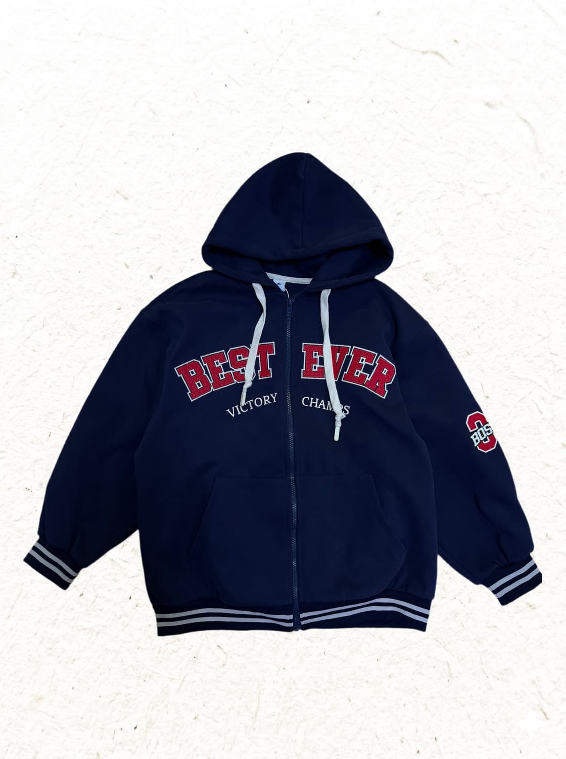 네이비 컬리지 후드집업 상품이미지1