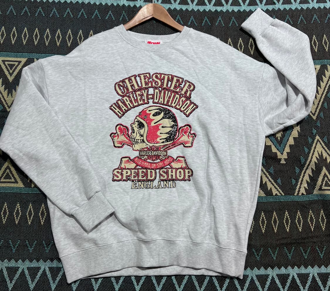 할리 스컬 맨투맨 (기모) 상품이미지3